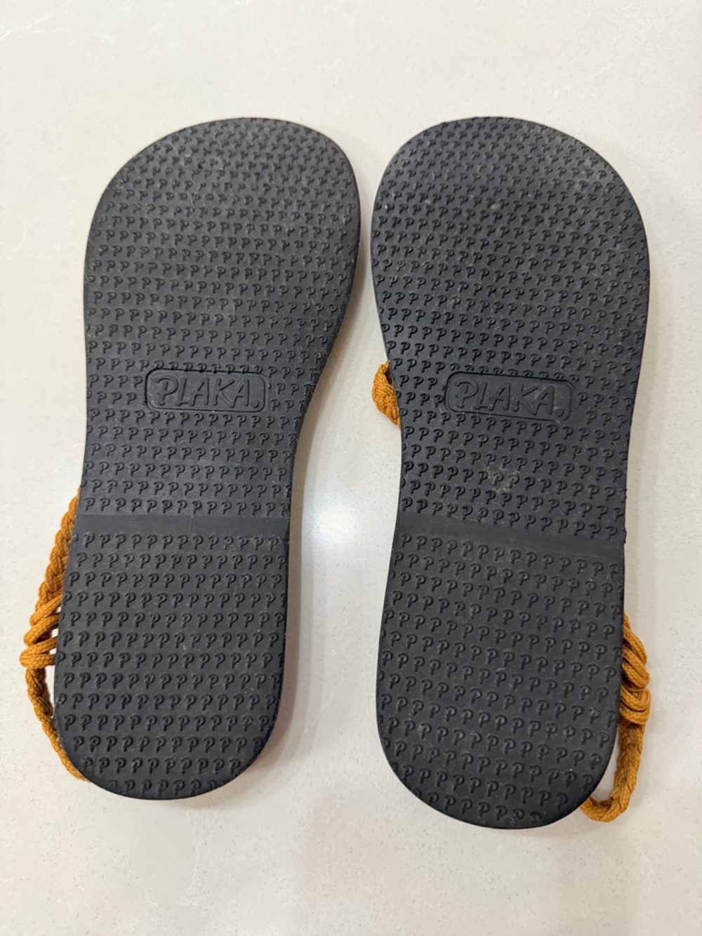 Braided Strap Flat Sandals in Mustard - Women's Summer Sandals - Picture 5 of 5